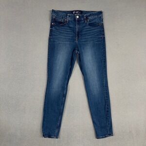 Gap Jeans Womens 12 Blue Universal Legging High Rise Stretch Distressed Denim